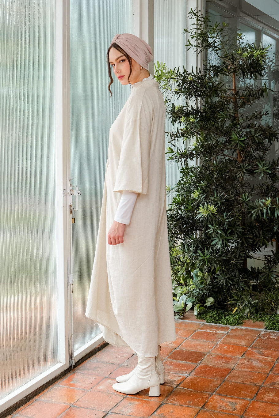 Asiro Jauza Linen Dress Gamis Panjang Wanita Gamis Session Ramadhan Baju Lebaran 2026 Kaftan Bukber Terbaru Abaya Polos