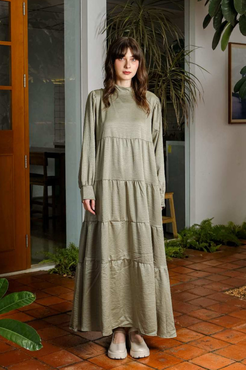 Asiro Racela Cotton Flowy Dress Gaun Gamis Panjang Lembut Katun Wanita Gamis Session Ramadhan Baju Lebaran 2026 Kaftan Bukber Terbaru Abaya Polos