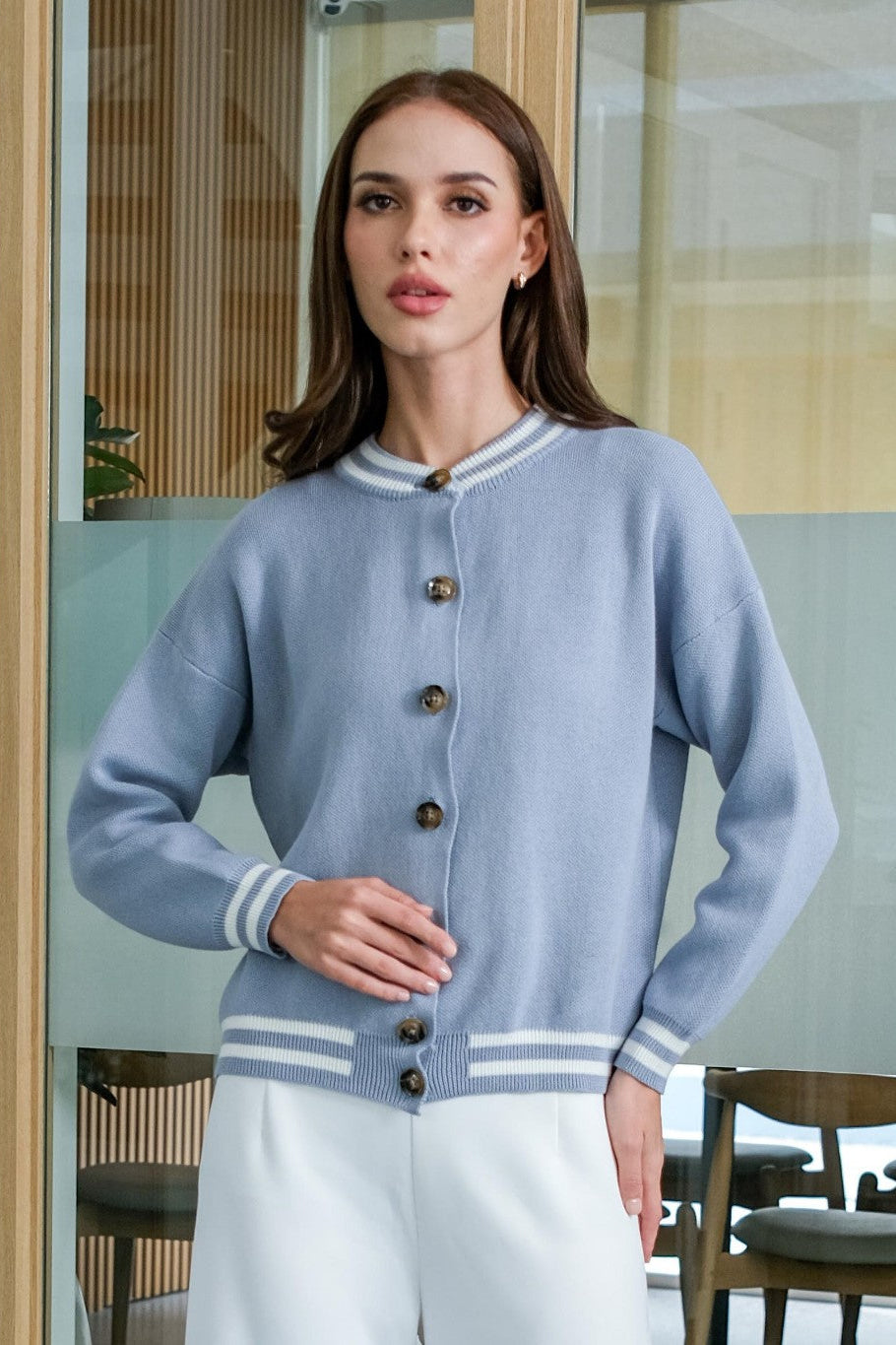 Asiro Faye Knitted Outerwear Rajut Sweater Kancing Lengan Panjang