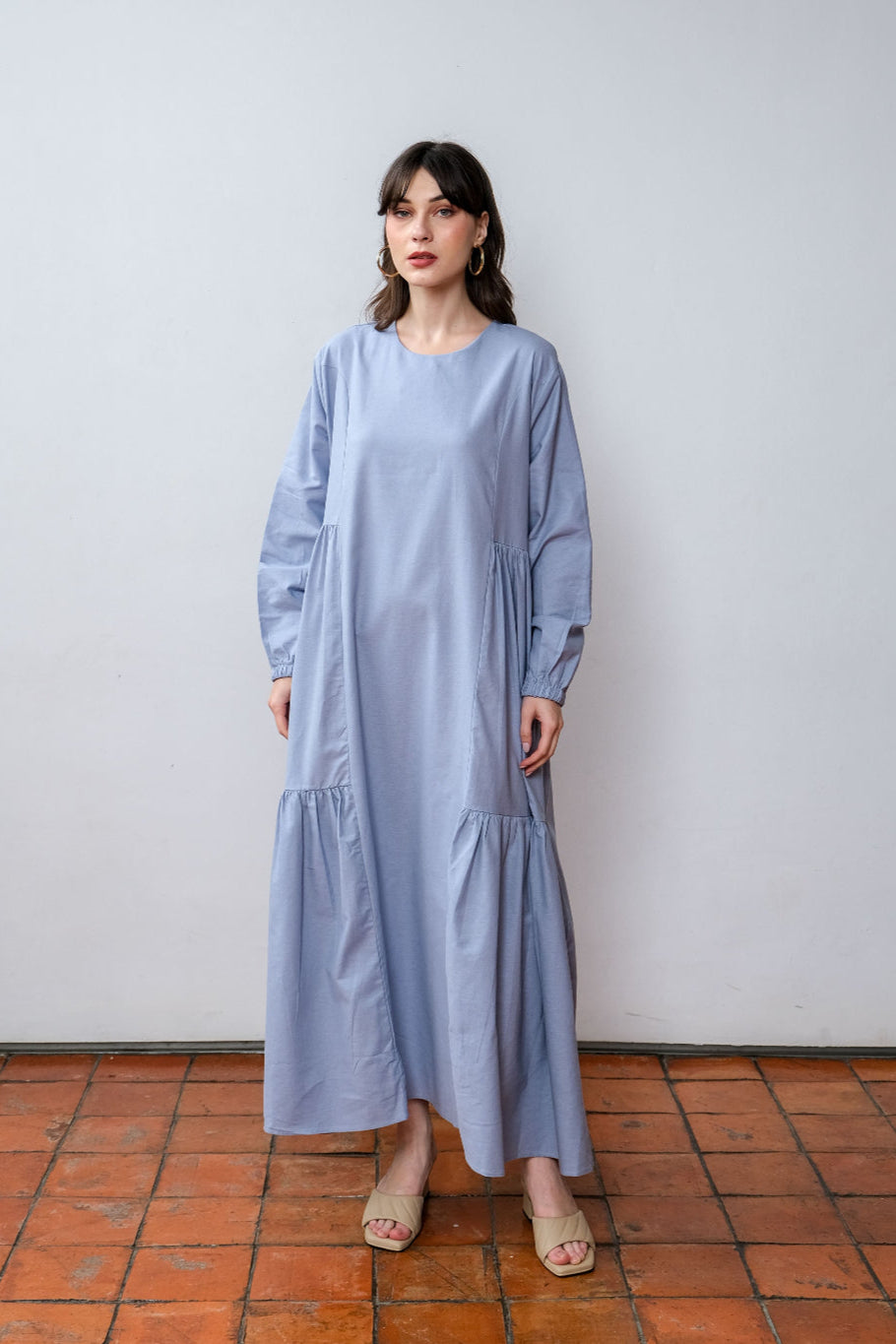 Asiro Afifa Linen Dress Gaun Gamis Panjang Wanita Gamis Session Ramadhan Baju Lebaran 2026 Kaftan Bukber Terbaru Abaya Polos