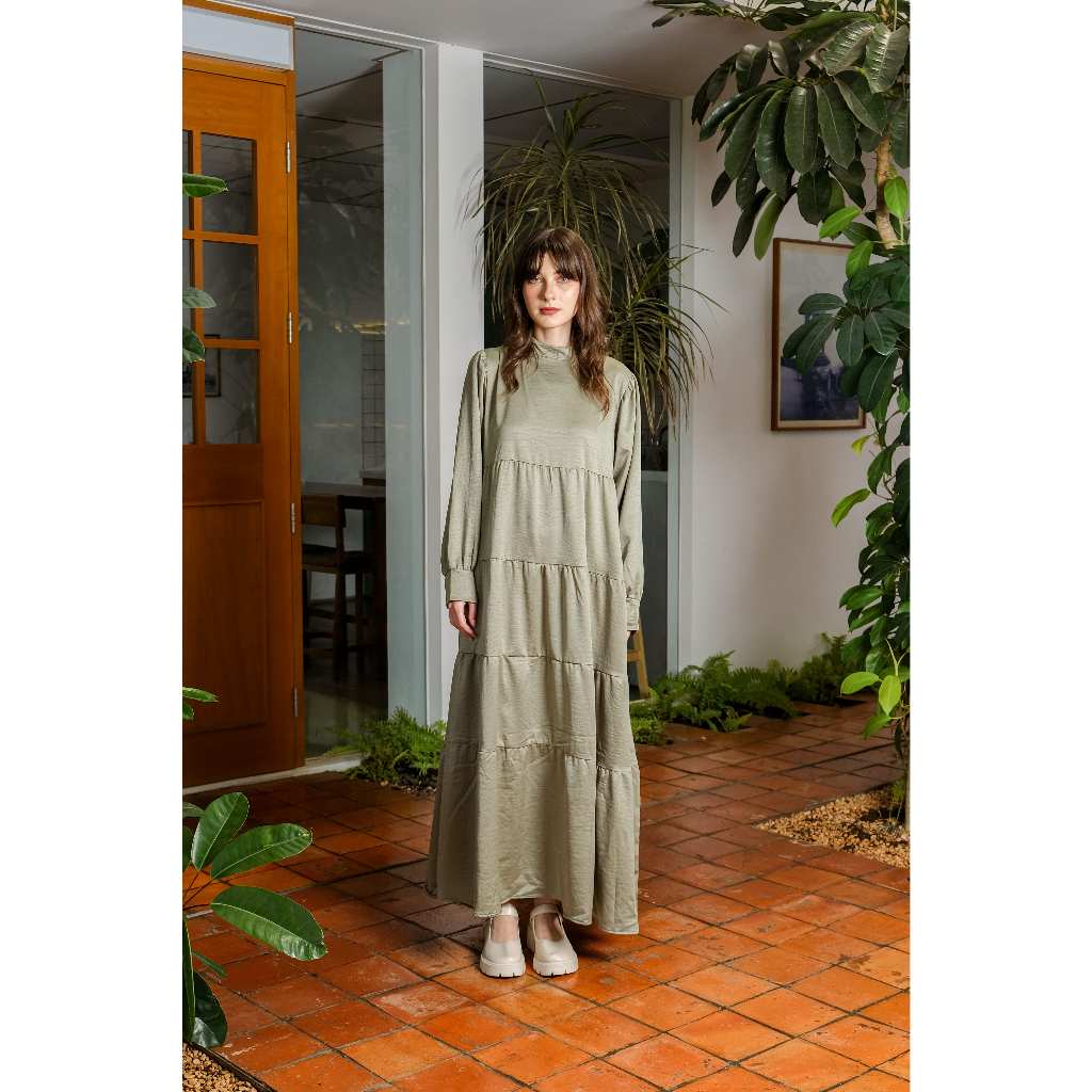 Asiro Racela Cotton Flowy Dress Gaun Gamis Panjang Lembut Katun Wanita Gamis Session Ramadhan Baju Lebaran 2026 Kaftan Bukber Terbaru Abaya Polos