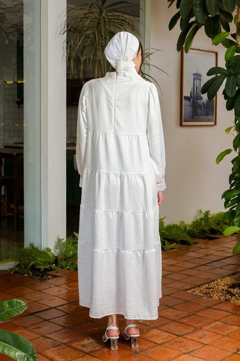 Asiro Racela Cotton Flowy Dress Gaun Gamis Panjang Lembut Katun Wanita Gamis Session Ramadhan Baju Lebaran 2026 Kaftan Bukber Terbaru Abaya Polos