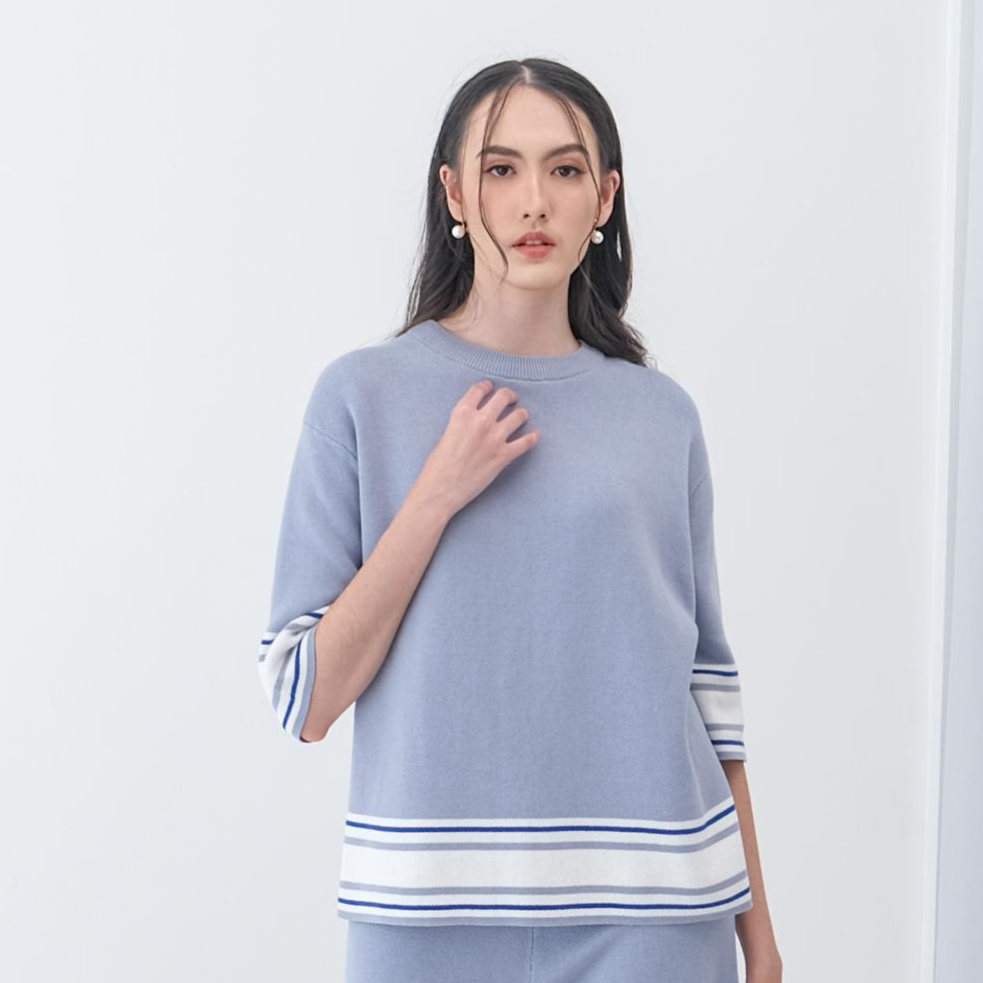 Asiro Helma Knitted Blouse Jemy Knitted Pants Sets Wanita