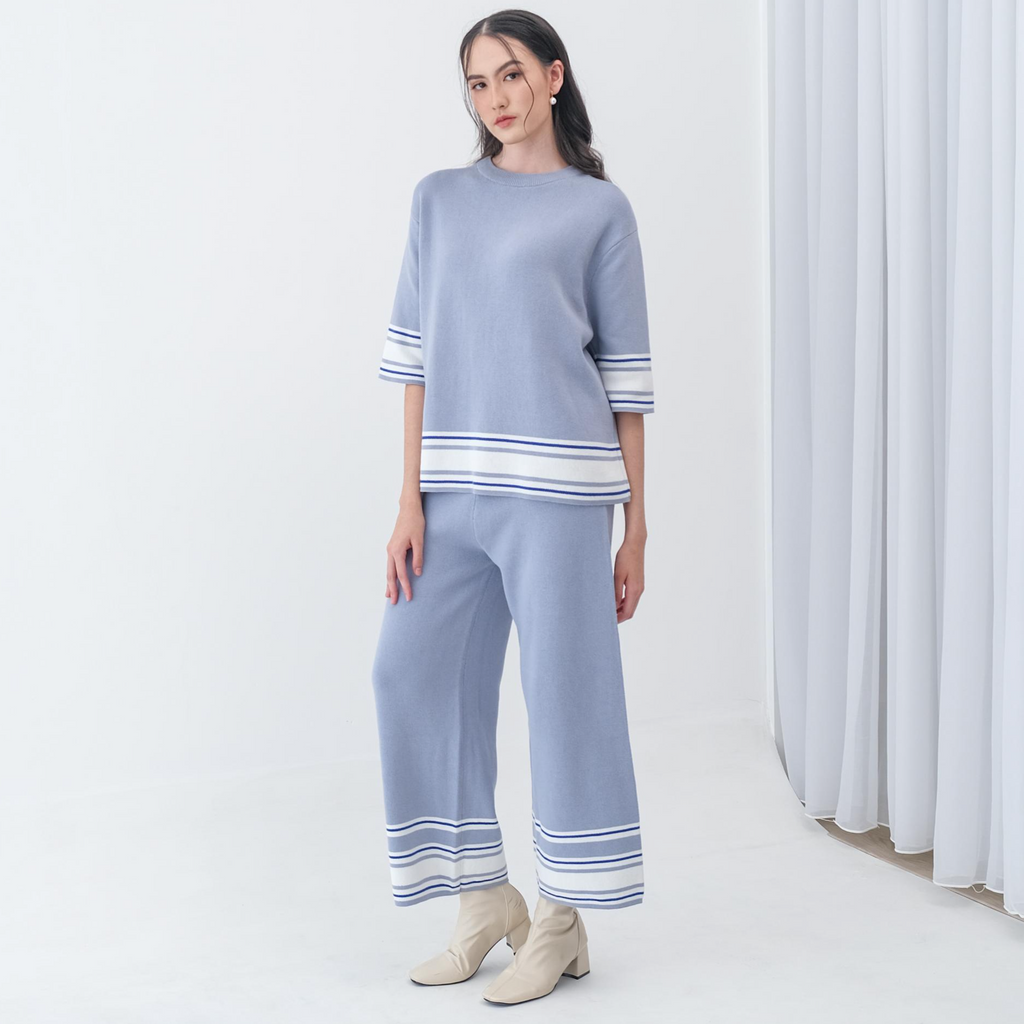 Asiro Helma Knitted Blouse Jemy Knitted Pants Sets Wanita