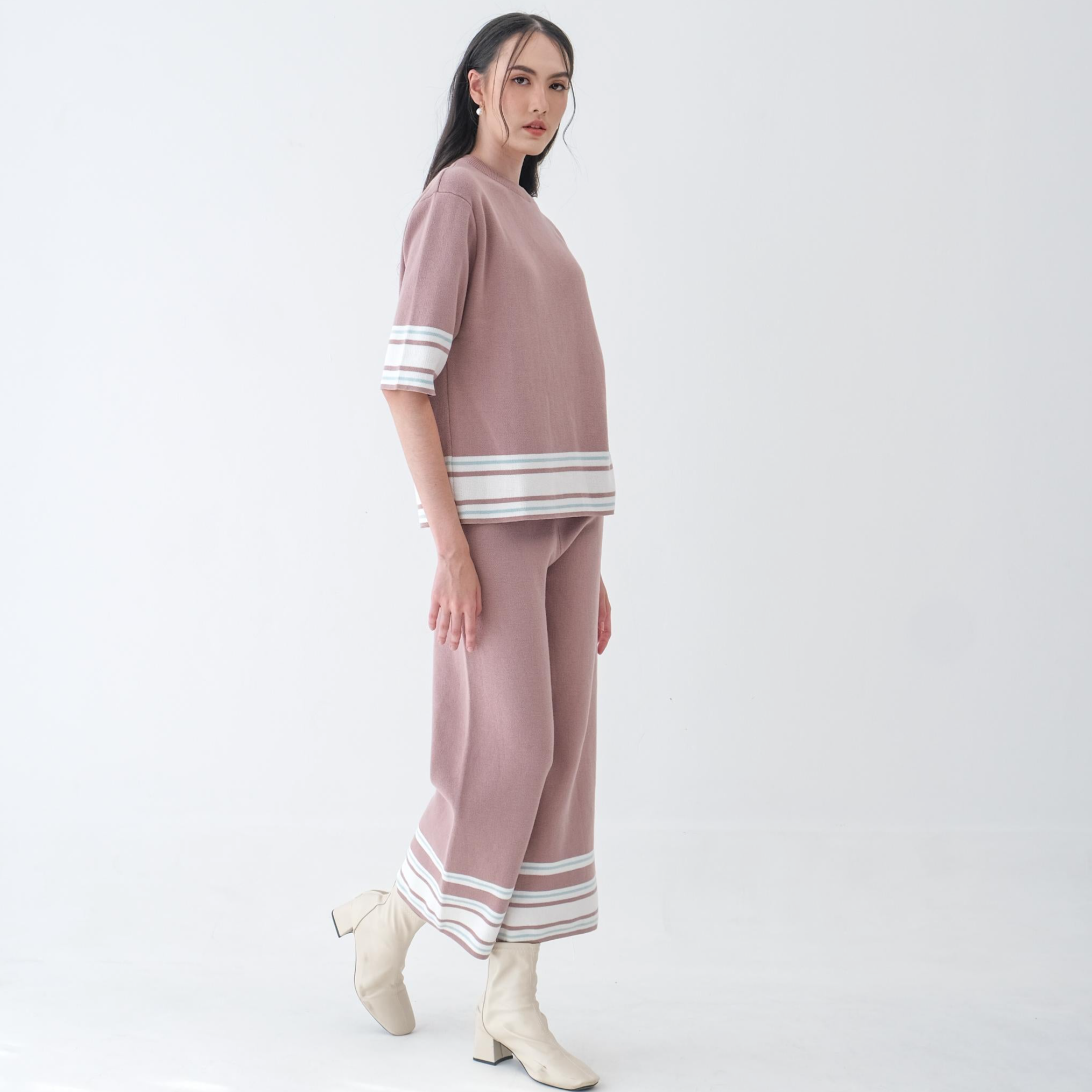 Asiro Helma Knitted Blouse Jemy Knitted Pants Sets Wanita