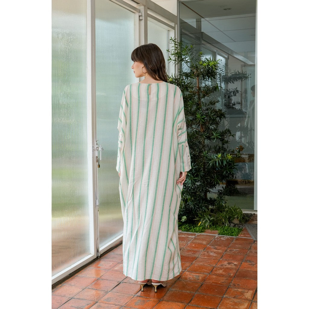 Asiro Ermina Linen Dress Gaun Gamis Panjang Wanita Gamis Session Ramadhan Baju Lebaran 2026 Kaftan Bukber Terbaru Abaya Polos