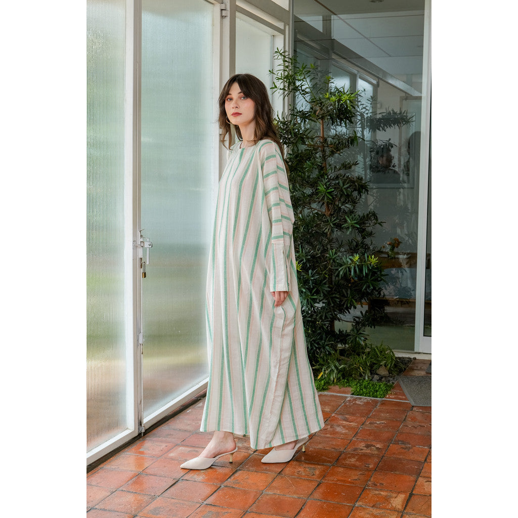 Asiro Ermina Linen Dress Gaun Gamis Panjang Wanita Gamis Session Ramadhan Baju Lebaran 2026 Kaftan Bukber Terbaru Abaya Polos