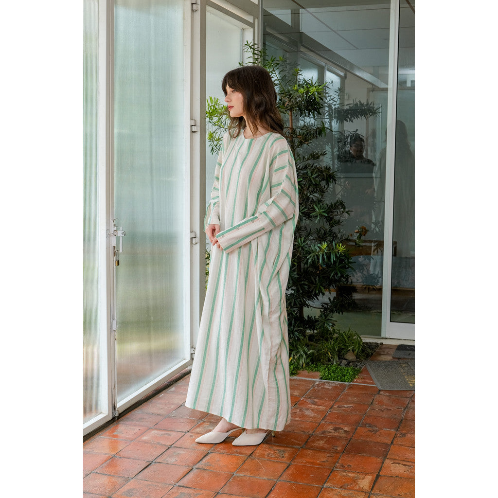 Asiro Ermina Linen Dress Gaun Gamis Panjang Wanita Gamis Session Ramadhan Baju Lebaran 2026 Kaftan Bukber Terbaru Abaya Polos