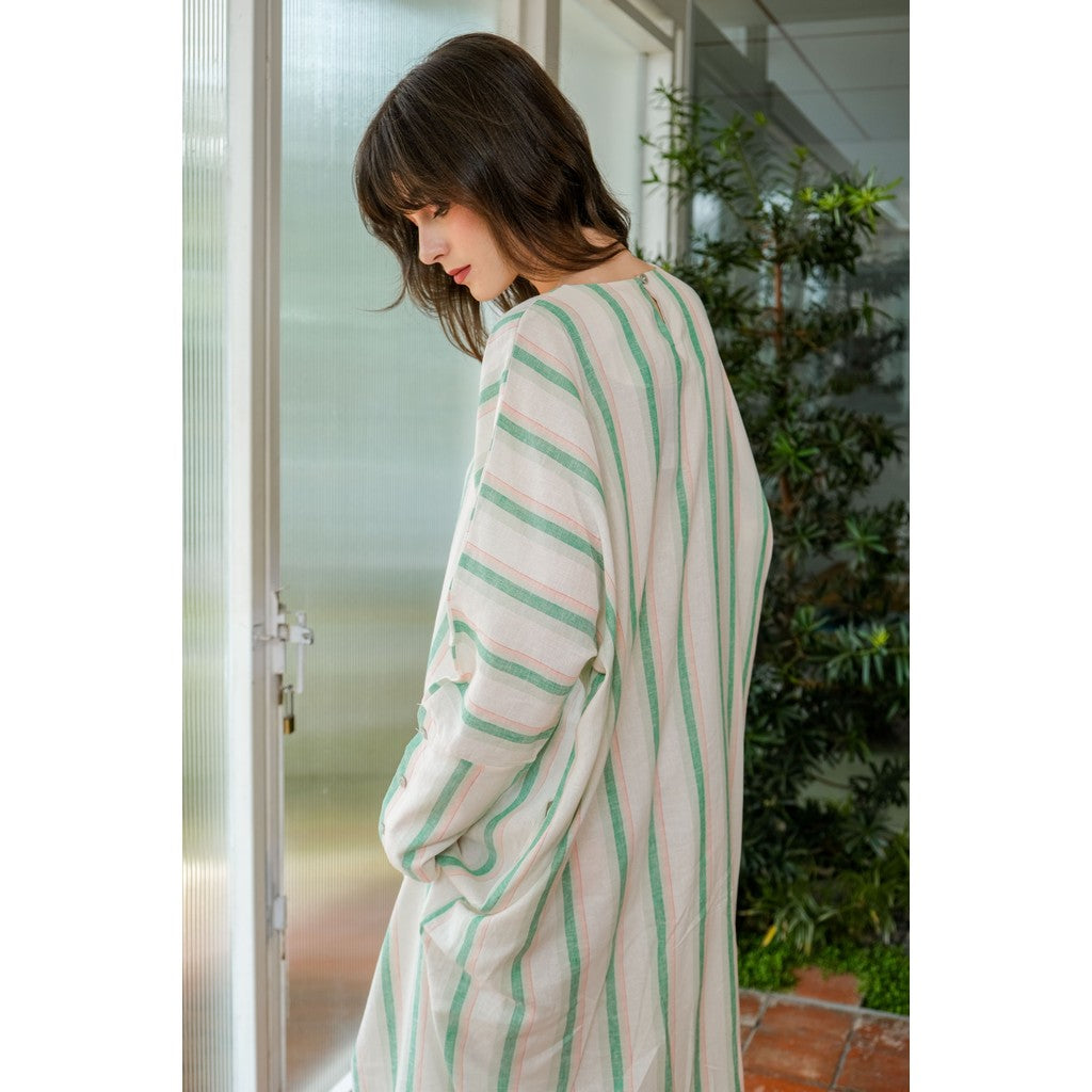 Asiro Ermina Linen Dress Gaun Gamis Panjang Wanita Gamis Session Ramadhan Baju Lebaran 2026 Kaftan Bukber Terbaru Abaya Polos