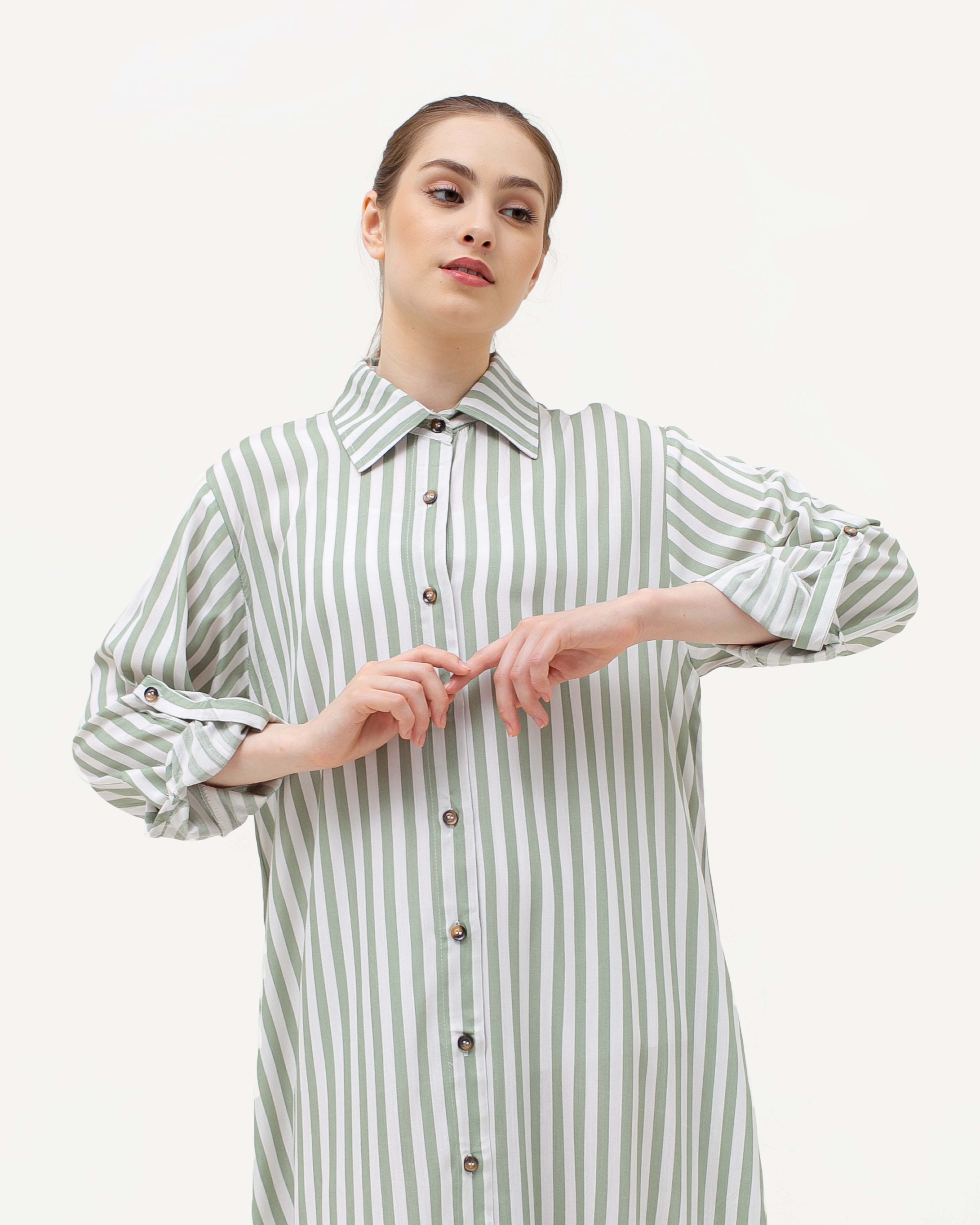 Krysta Linen Dress Green