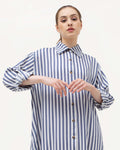 Krysta Linen Dress Navy