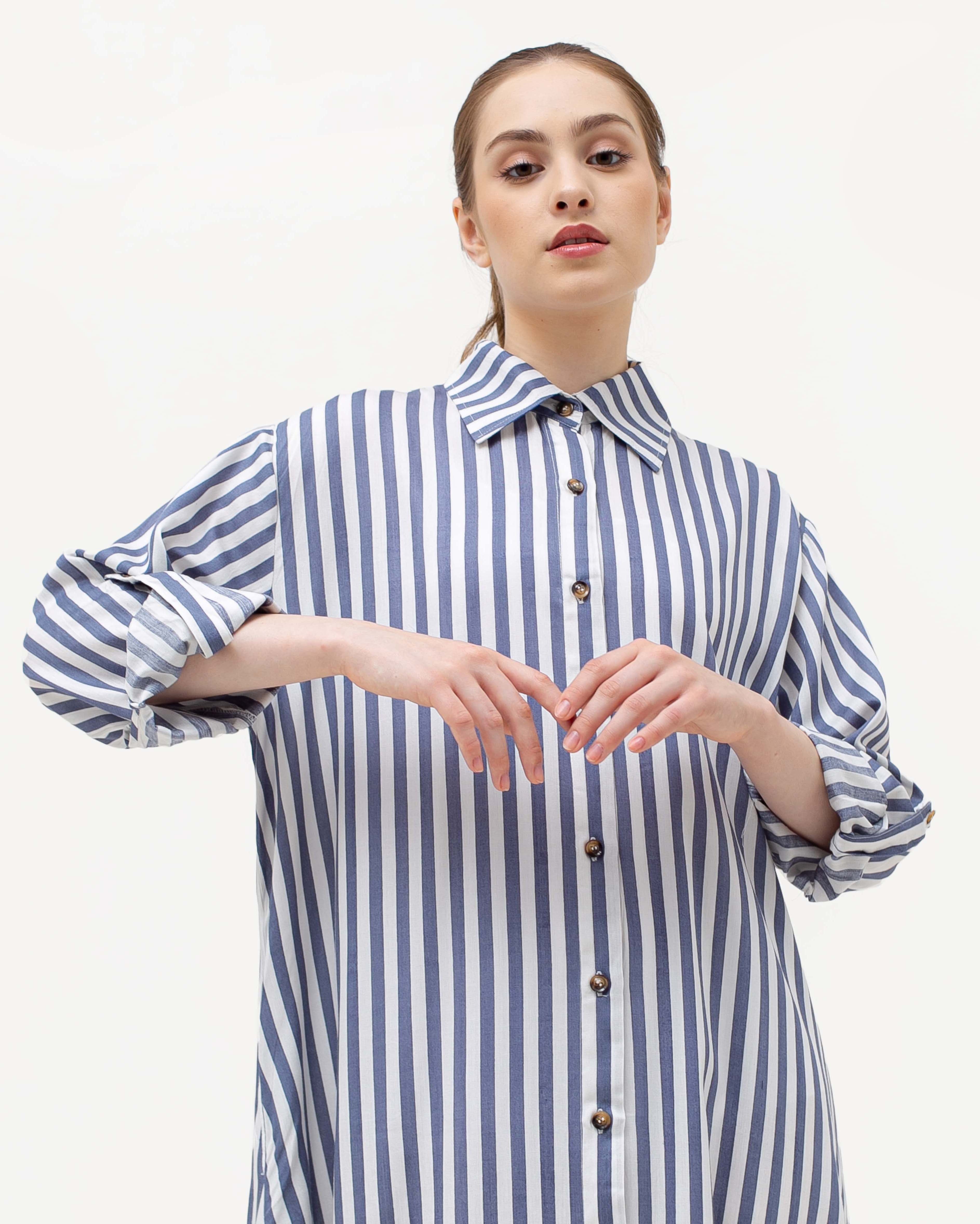 Krysta Linen Dress Navy