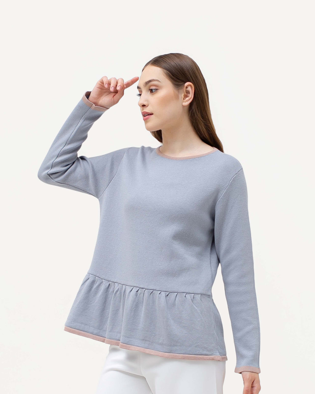 Sabina Knitted Blouse Cerulean