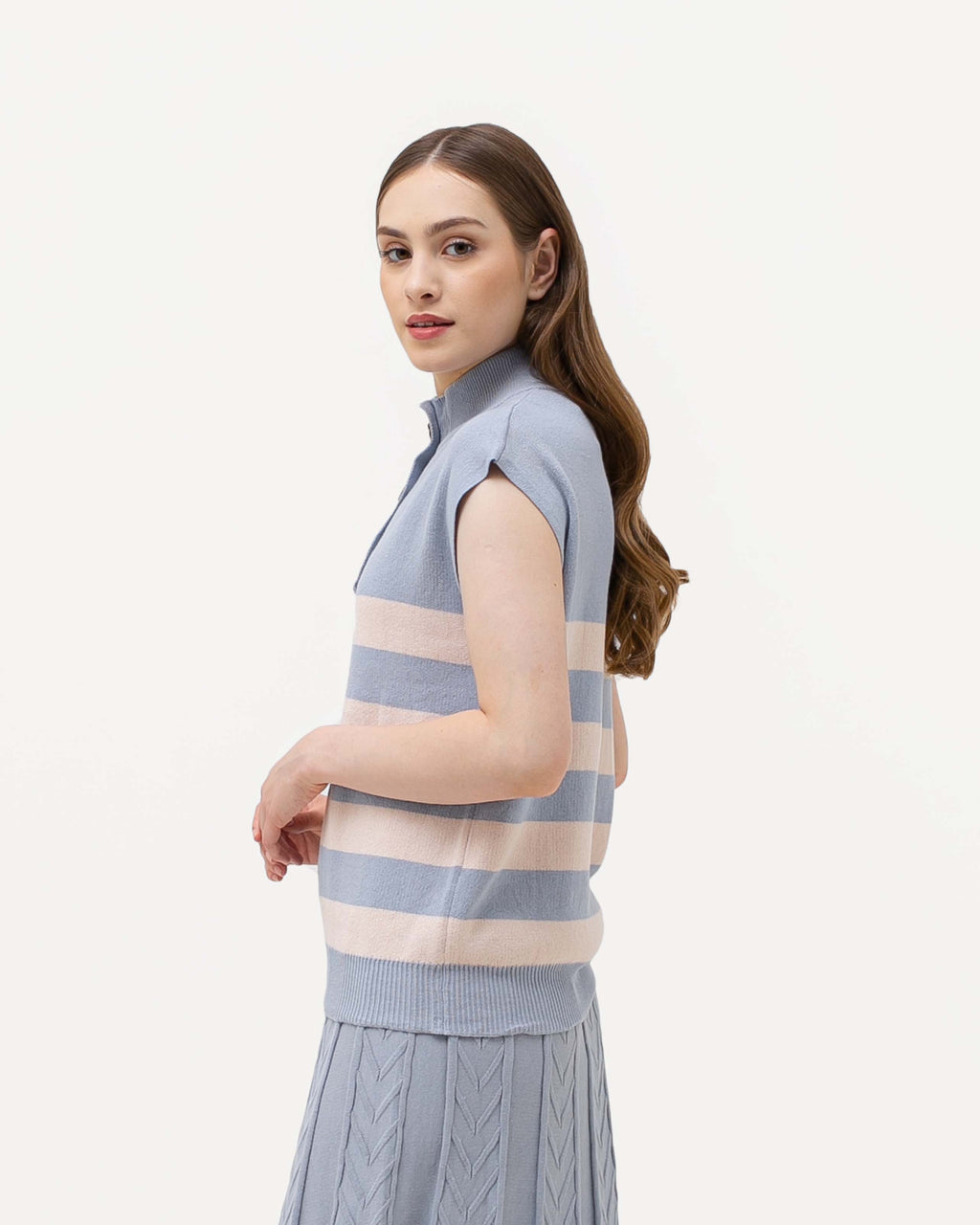 Violeta Knitted Blouse Outerwear Cerulean