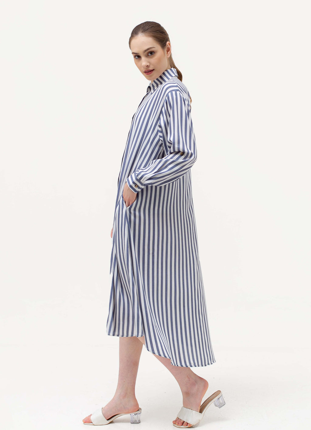 Krysta Linen Dress Navy