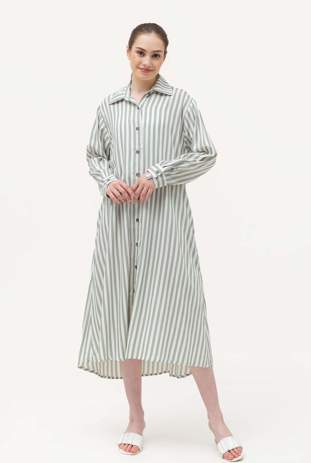 Krysta Linen Dress Green