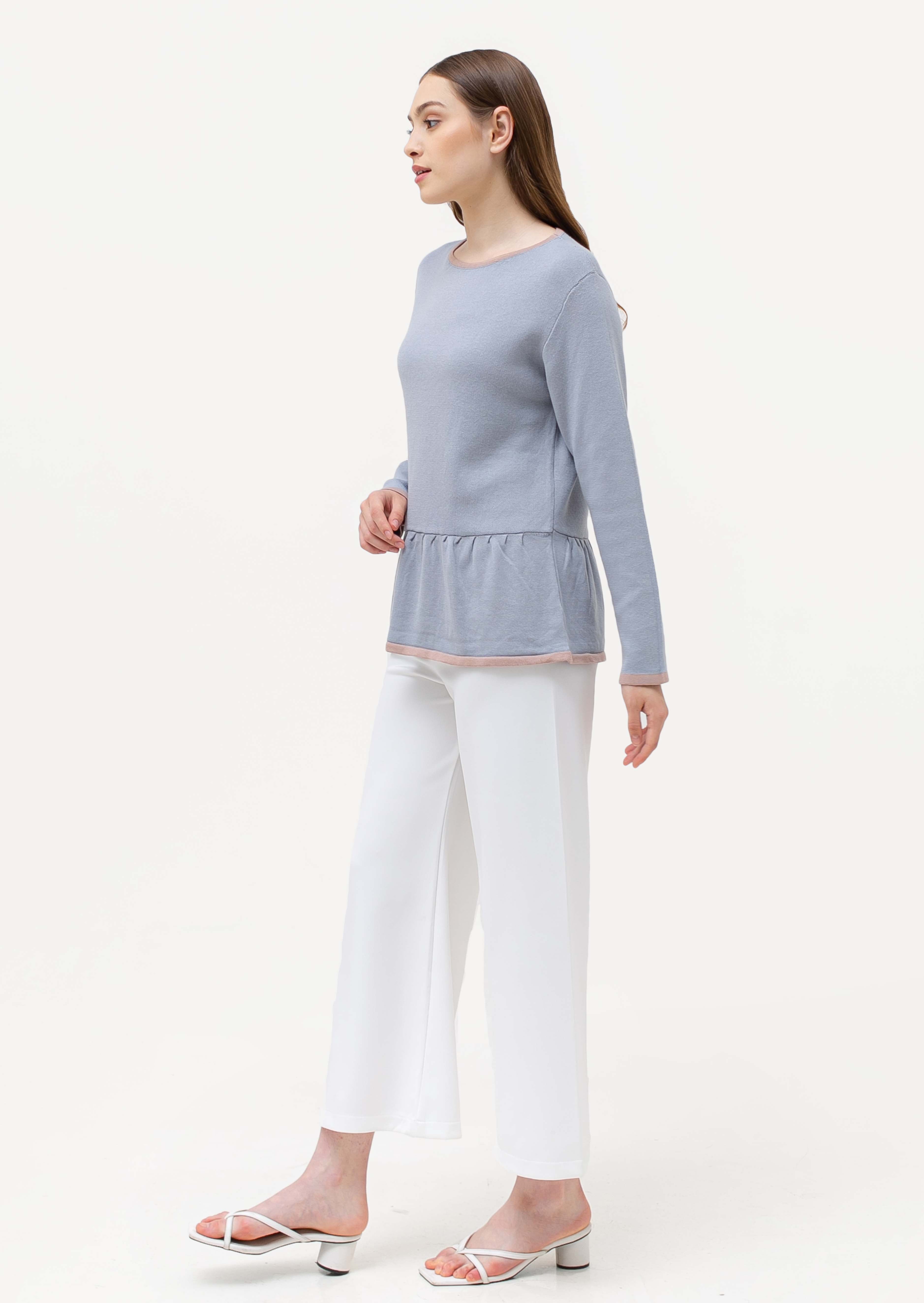 Sabina Knitted Blouse Cerulean
