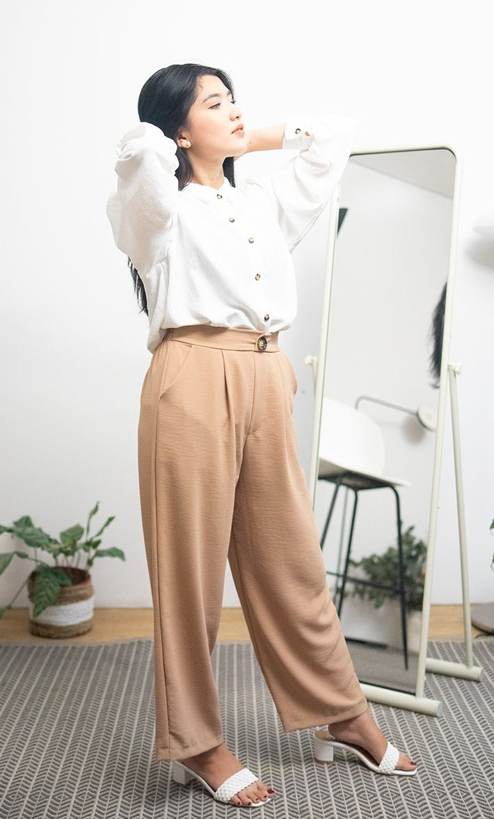 Livy Crinkle Blouse White