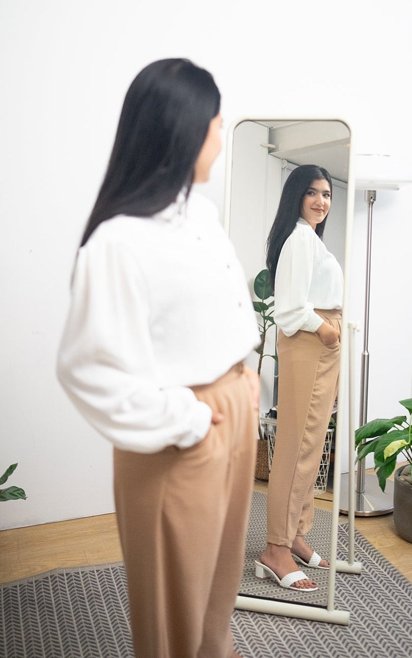 Livy Crinkle Blouse White