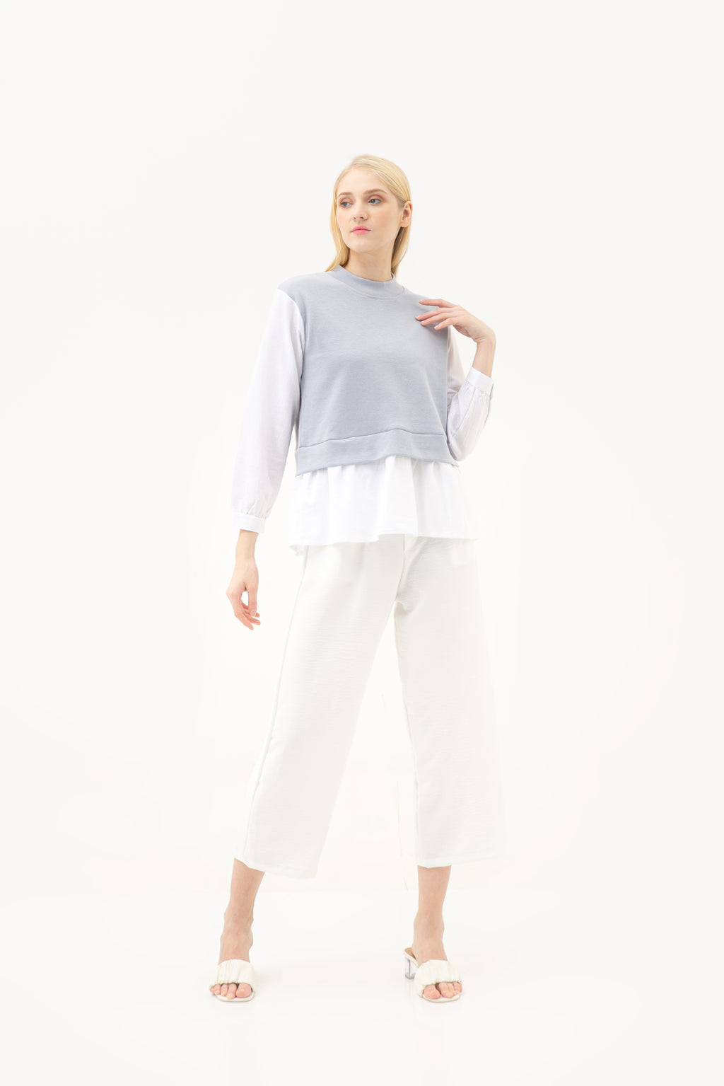 Michele Cotton Blouse Cerulean
