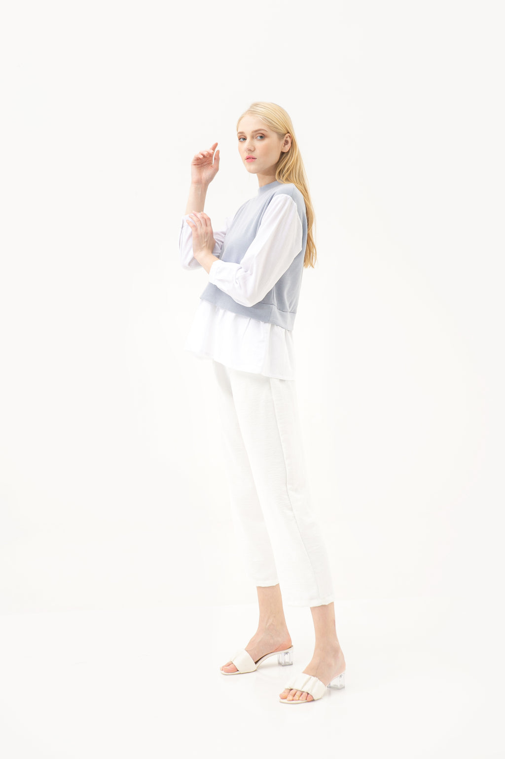 Michele Cotton Blouse Cerulean
