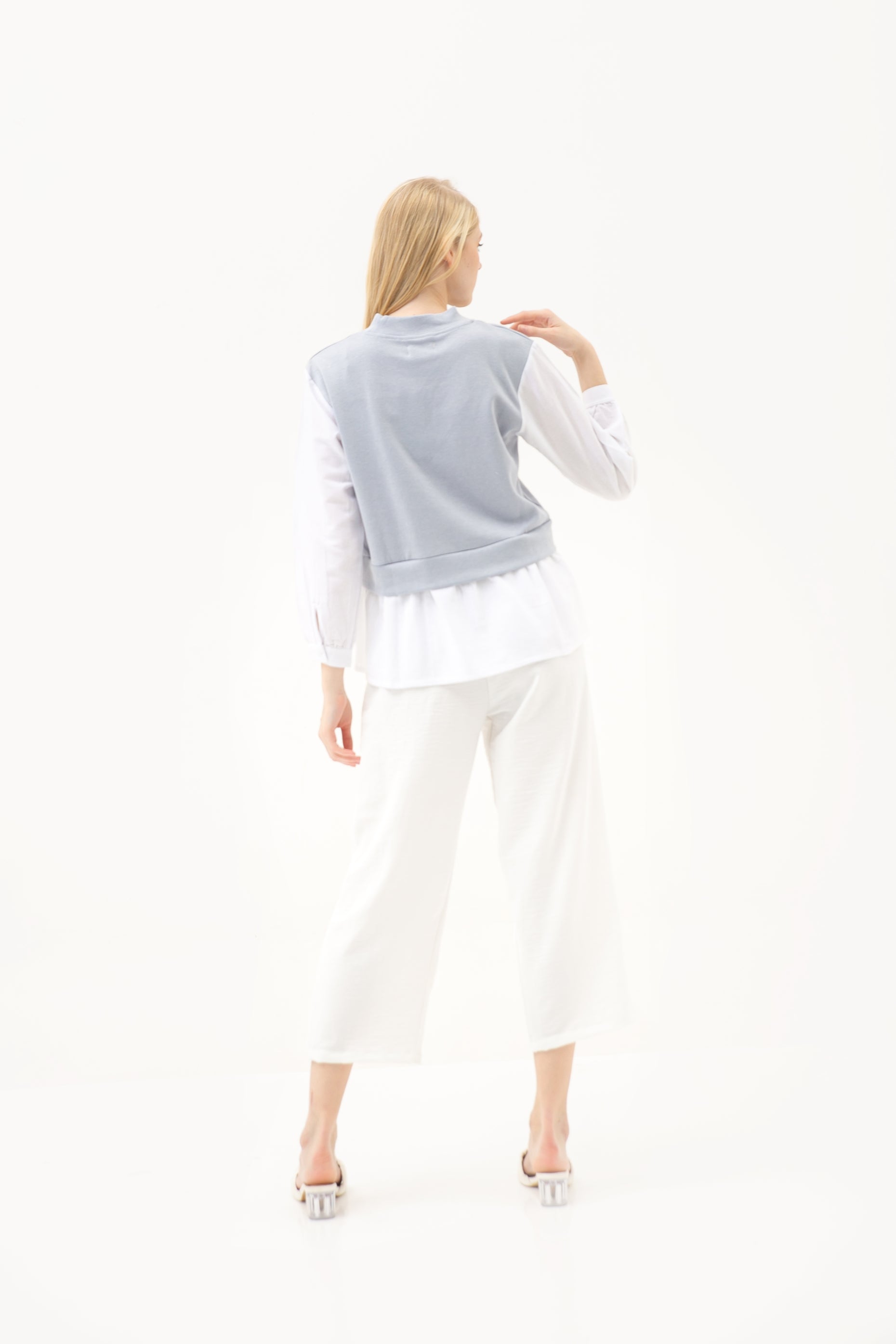 Michele Cotton Blouse Cerulean