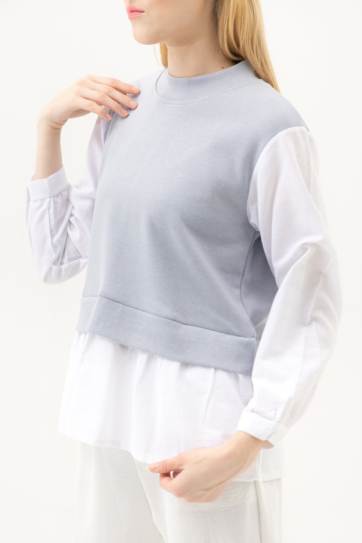 Michele Cotton Blouse Cerulean