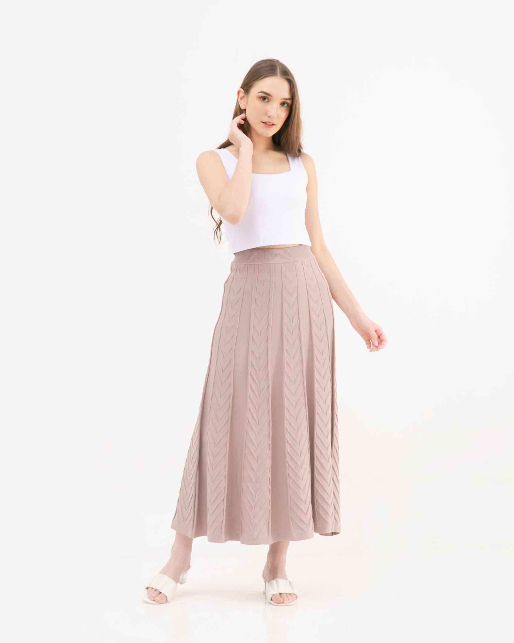 Elvina Knitted Skirt Sand