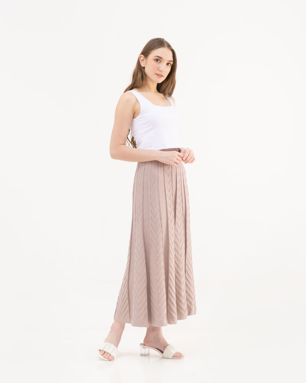 Elvina Knitted Skirt Sand