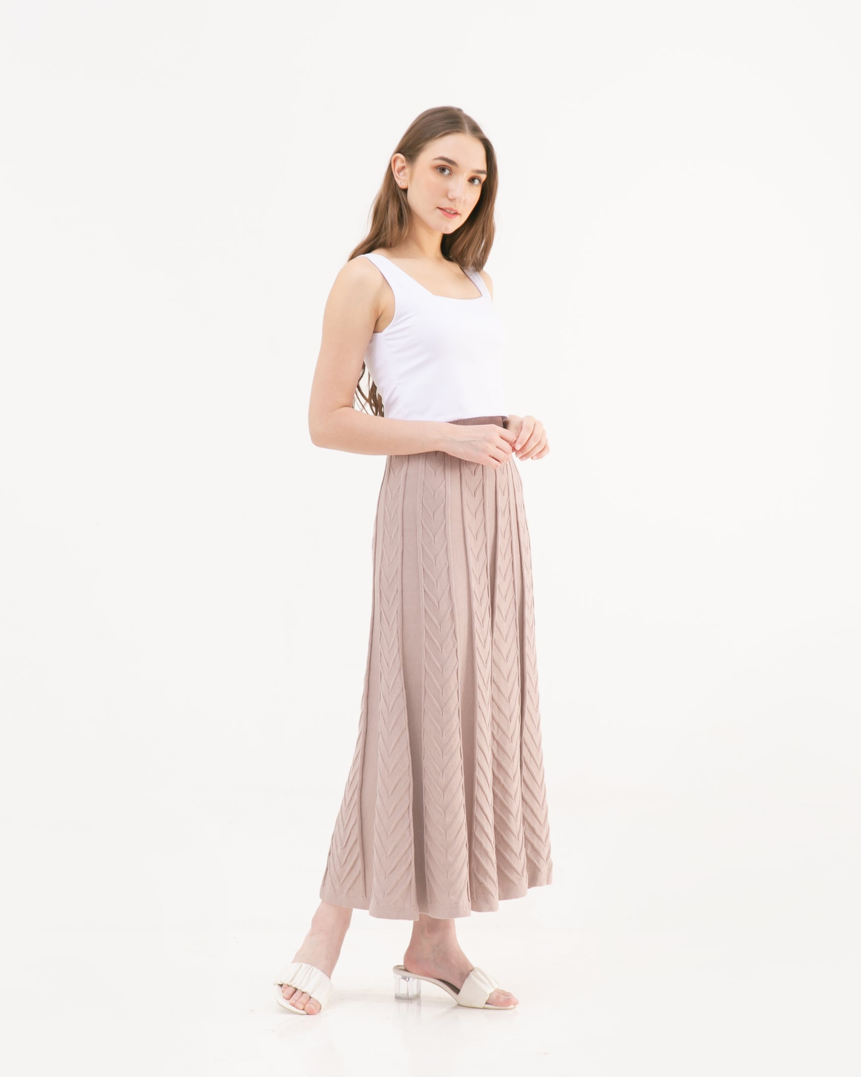 Elvina Knitted Skirt Sand
