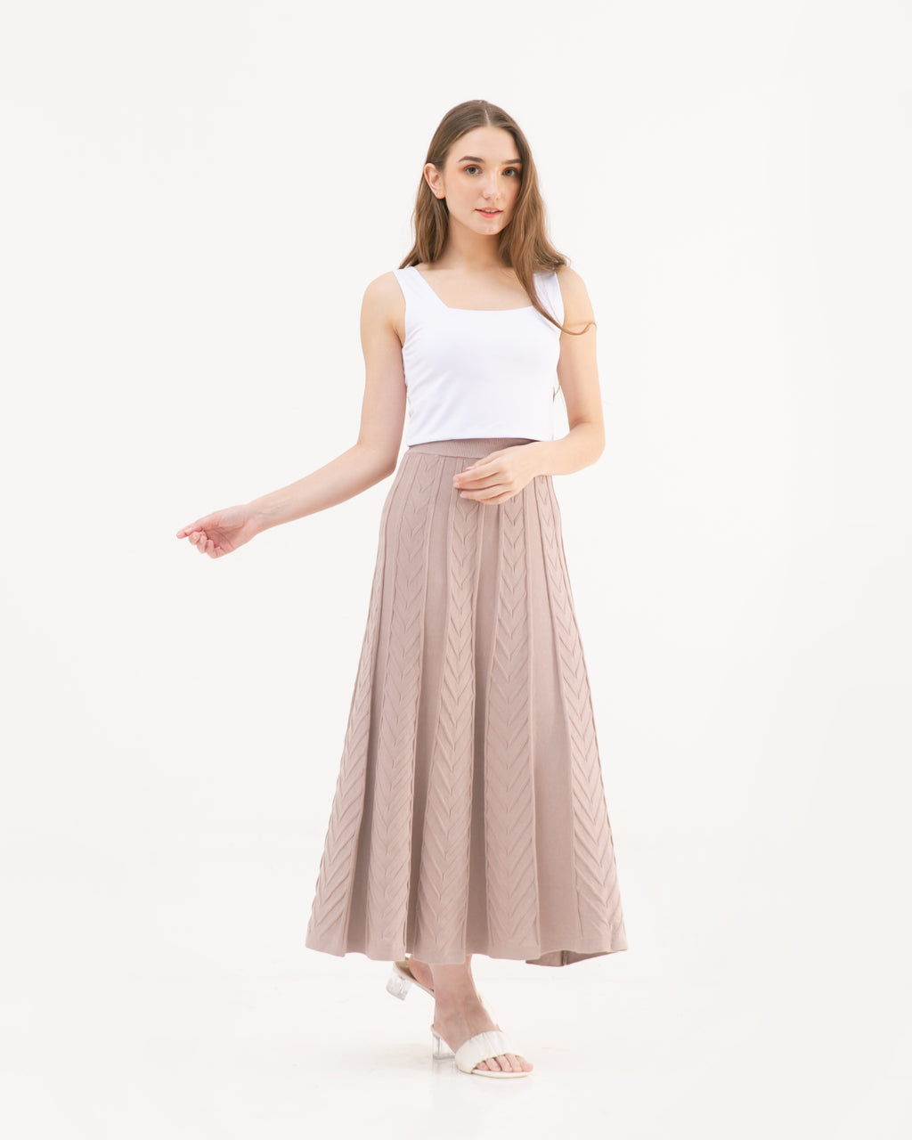 Elvina Knitted Skirt Sand