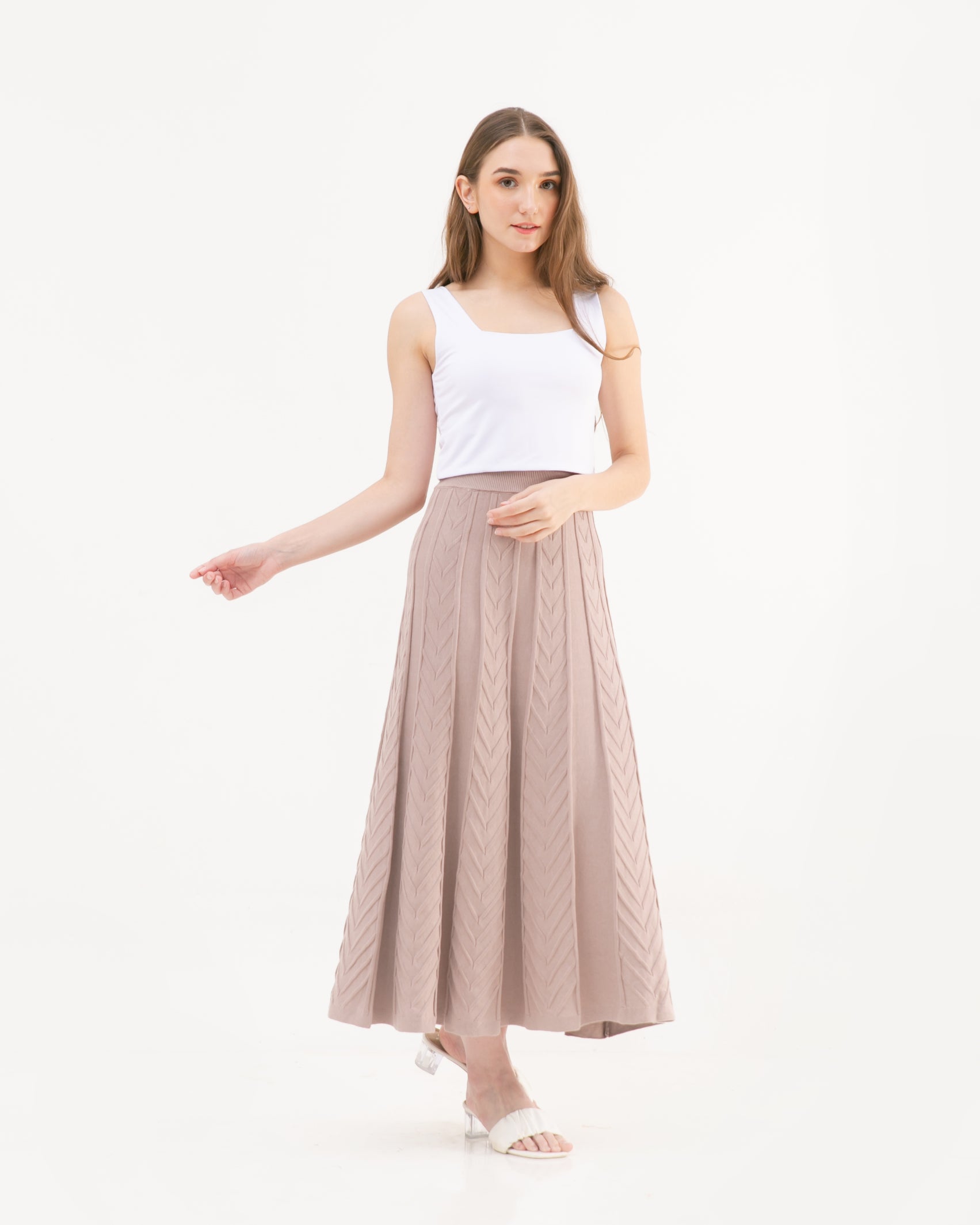 Elvina Knitted Skirt Sand