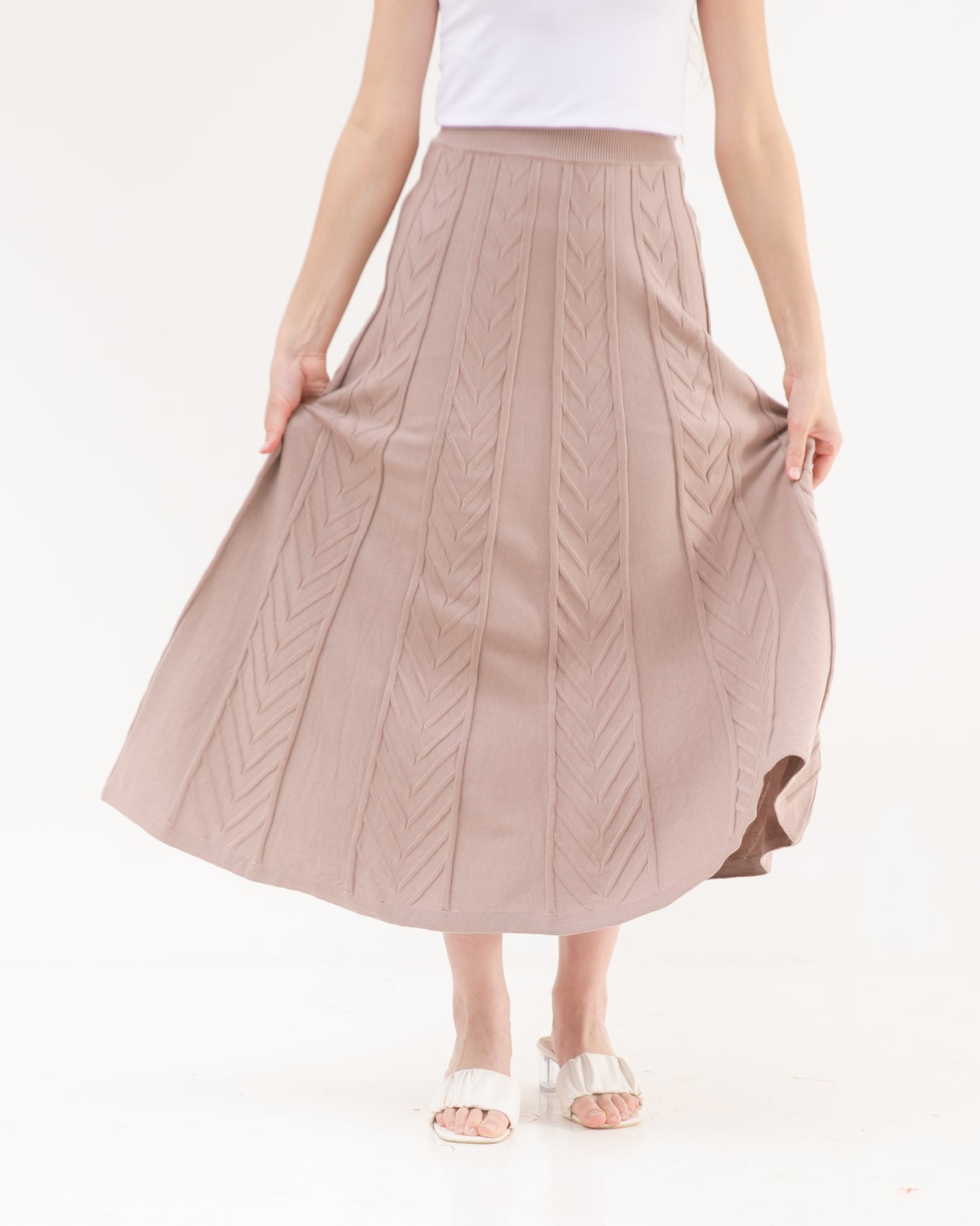 Elvina Knitted Skirt Sand