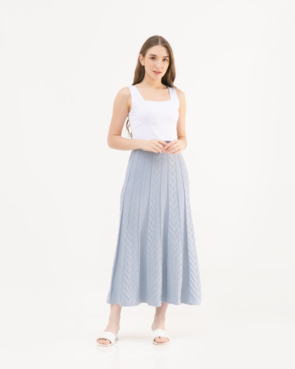 Elvina Knitted Skirt Cerulean