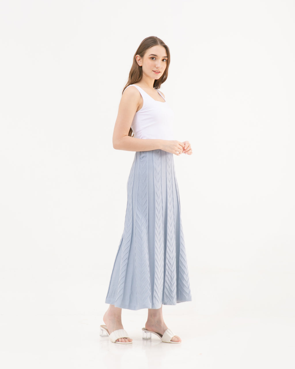 Elvina Knitted Skirt Cerulean