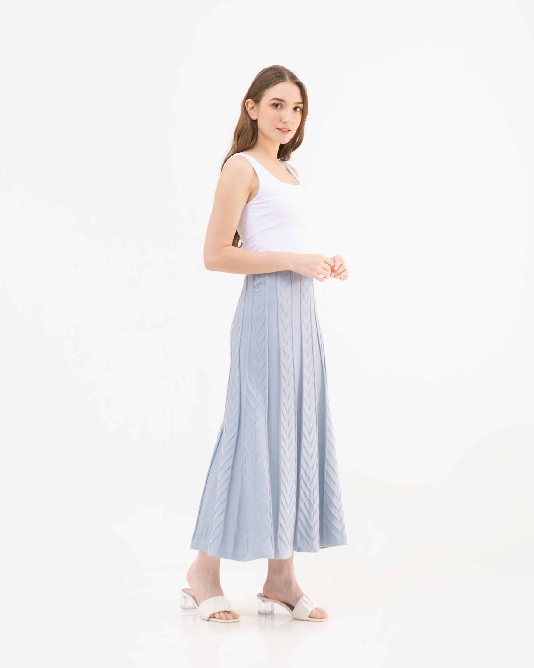 Elvina Knitted Skirt Cerulean