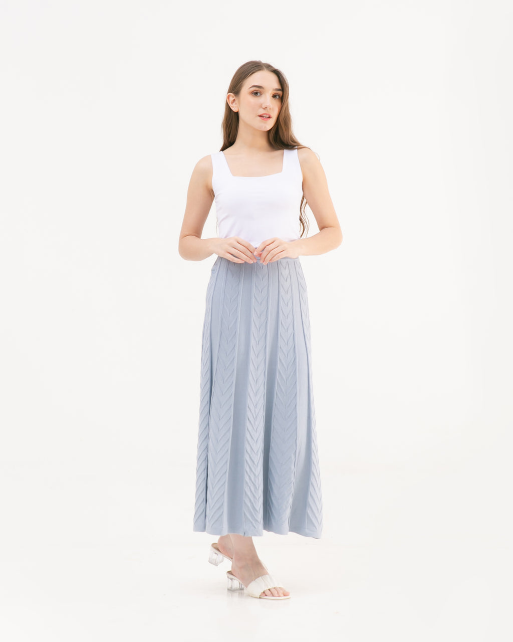 Elvina Knitted Skirt Cerulean