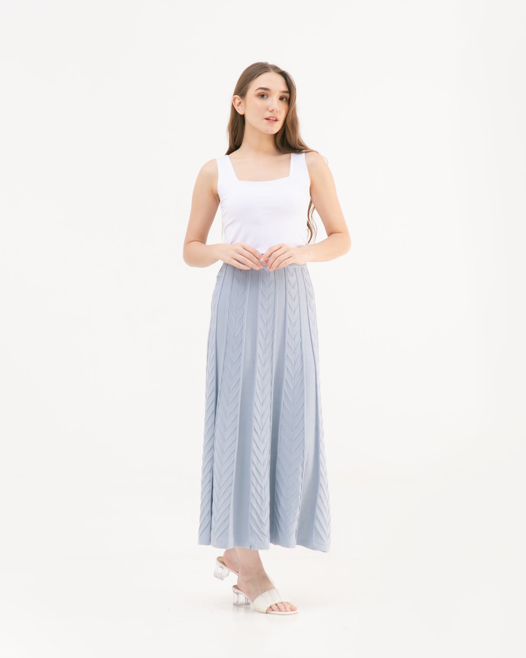 Elvina Knitted Skirt Cerulean