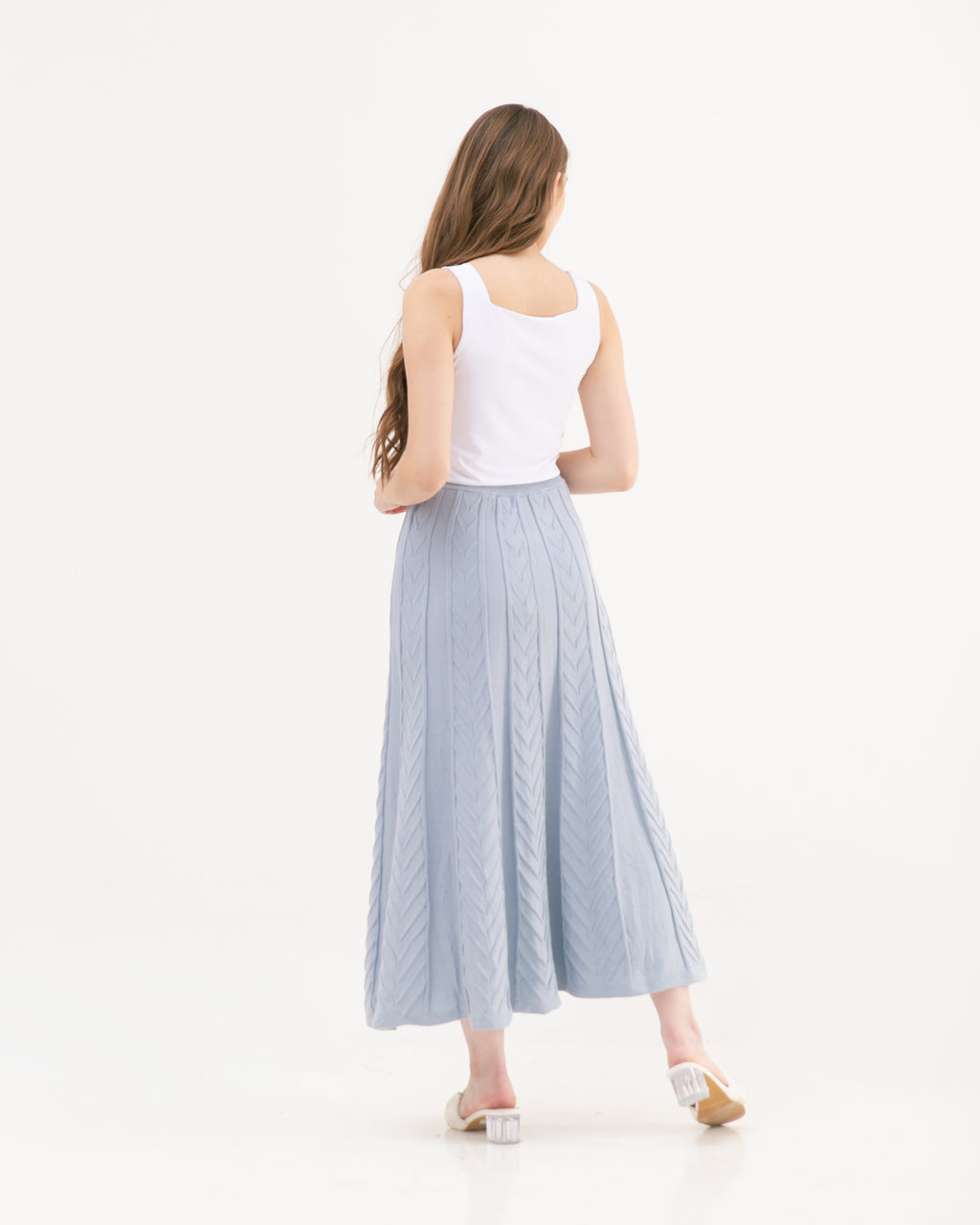 Elvina Knitted Skirt Cerulean