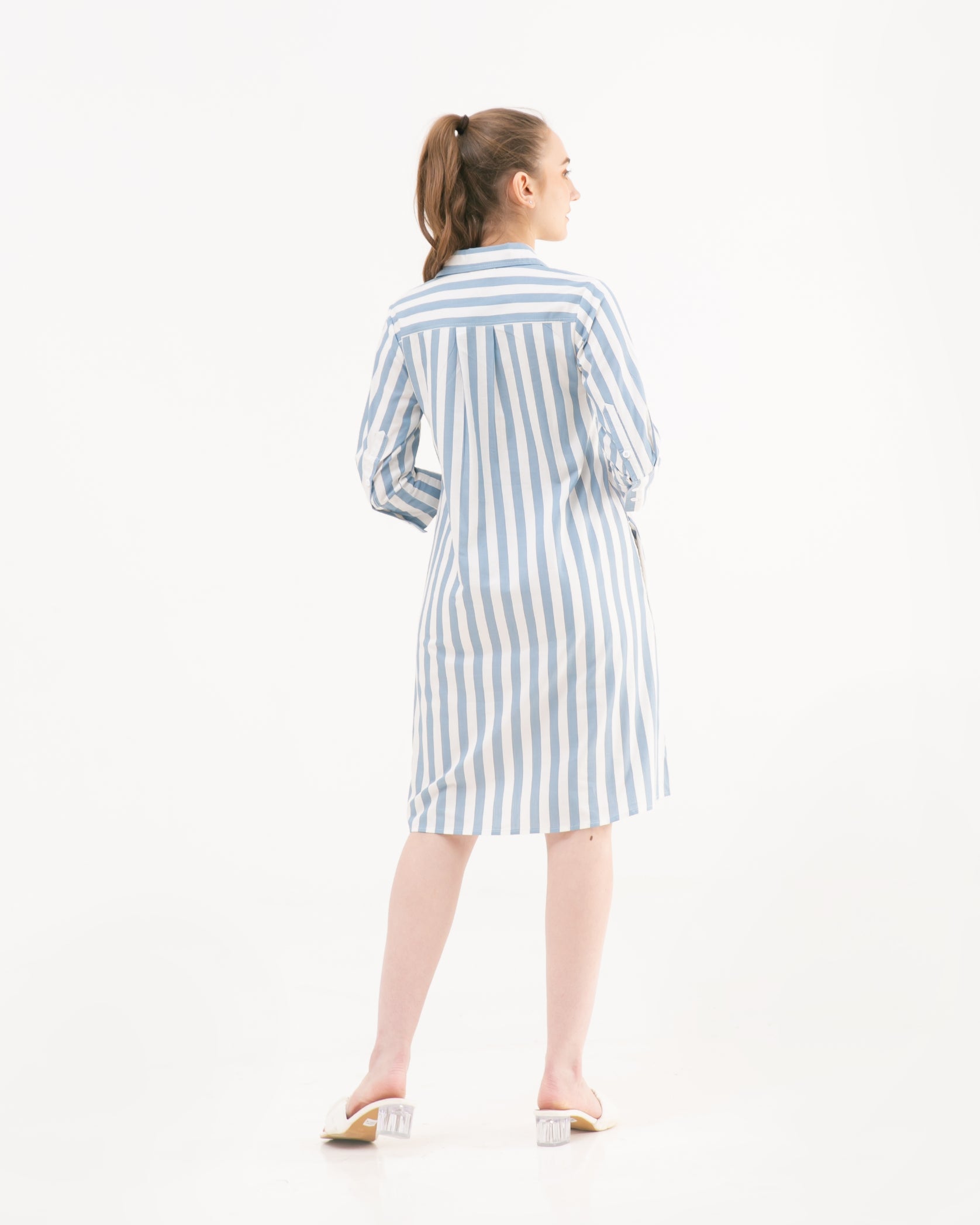 Kensie Cotton Dress Cerulean