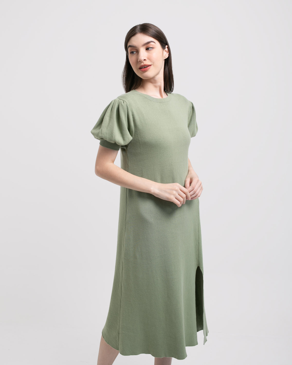 Oktania Knitted Dress Sage