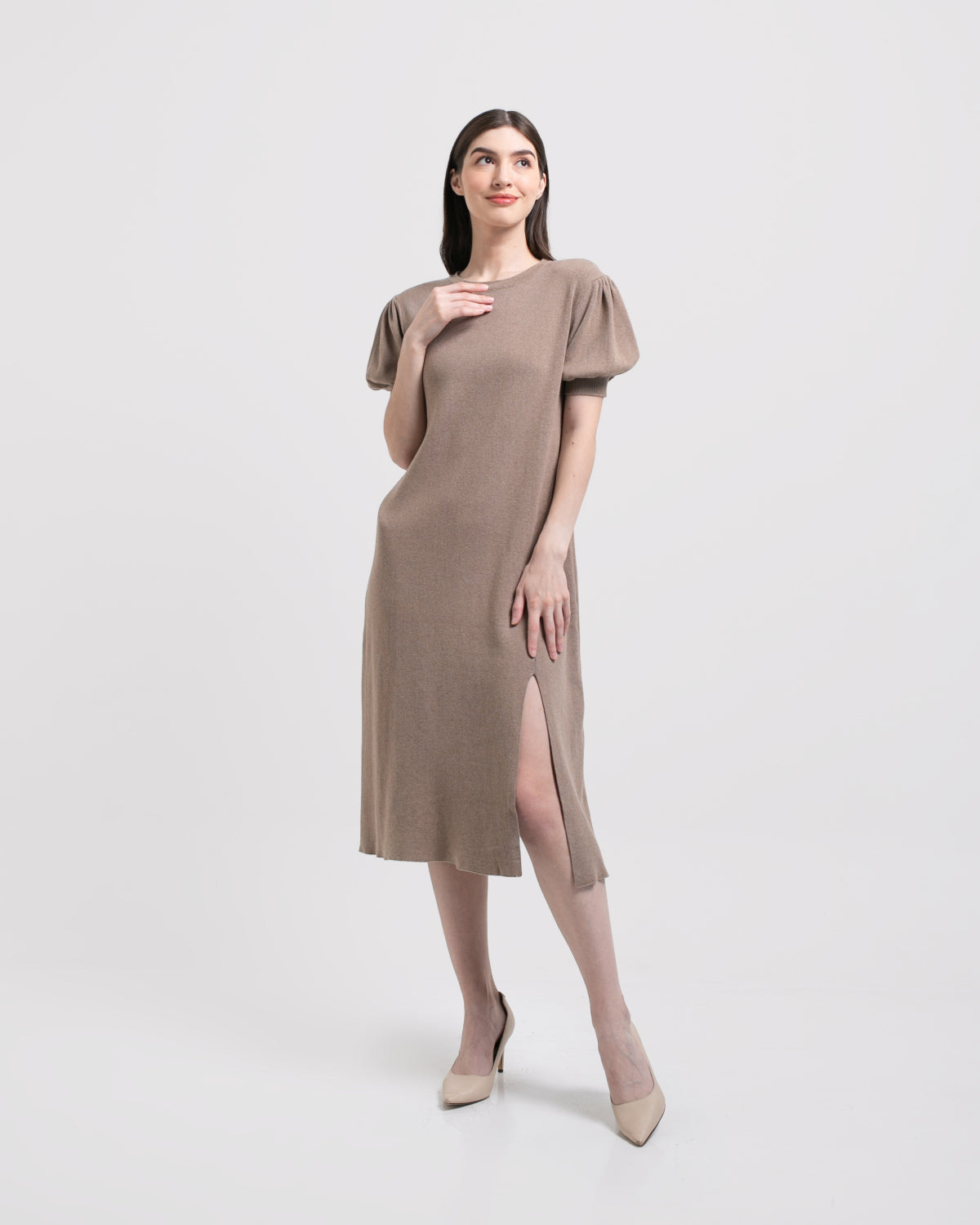 Oktania Knitted Dress Mocca