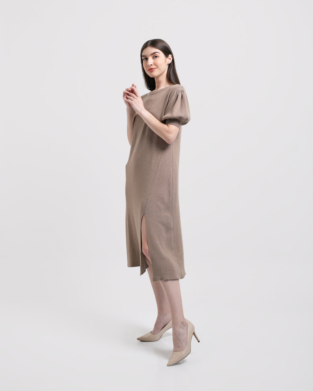 Oktania Knitted Dress Mocca