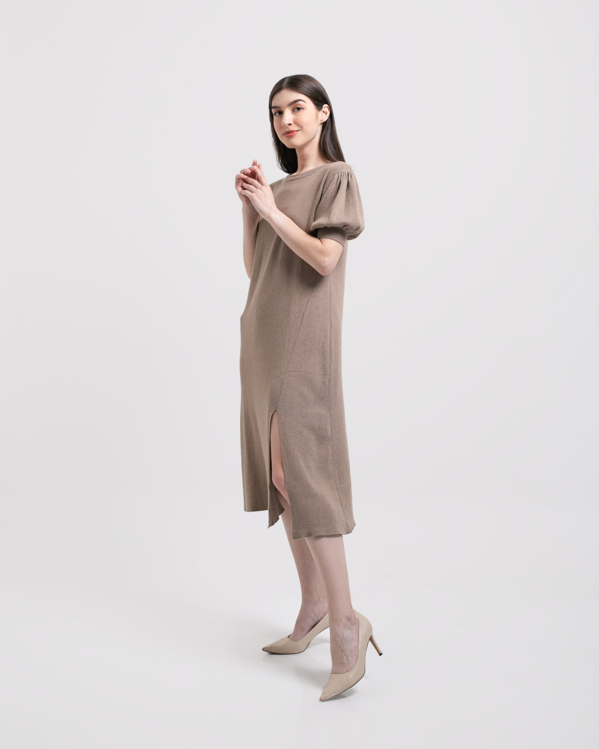 Oktania Knitted Dress Mocca