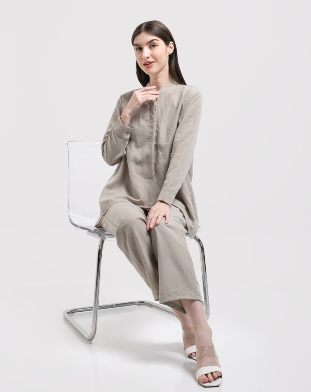Cotton Set Oriel Blouse Byan Pants Sage