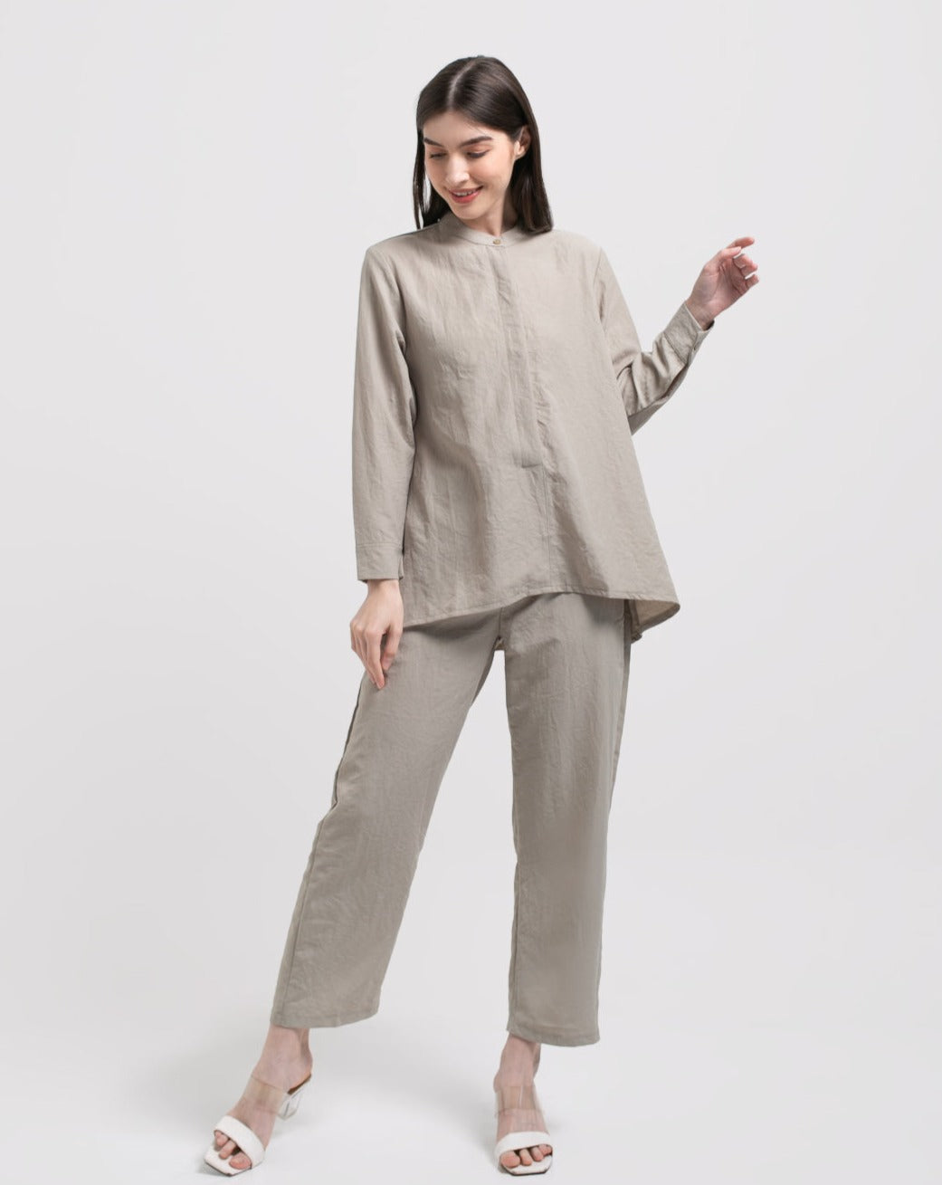 Cotton Set Oriel Blouse Byan Pants Sage