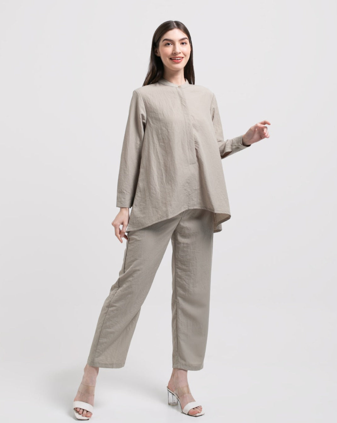Cotton Set Oriel Blouse Byan Pants Sage
