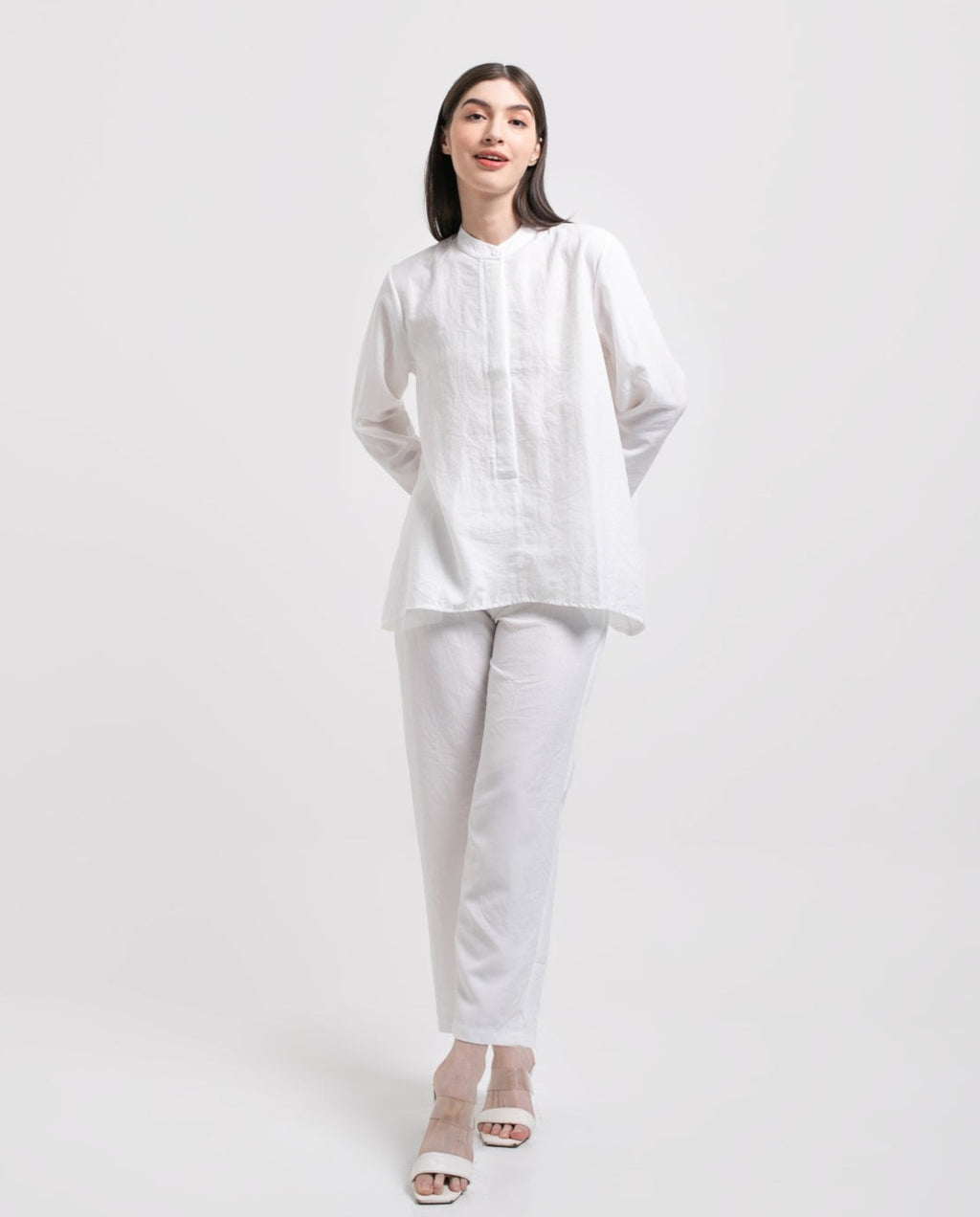 Cotton Set Oriel Blouse Byan Pants White
