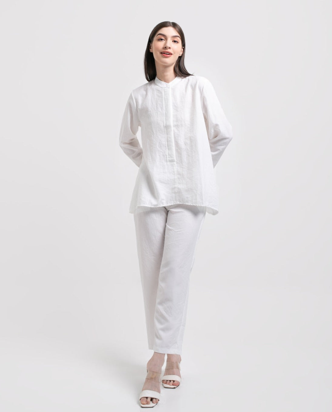 Cotton Set Oriel Blouse Byan Pants White