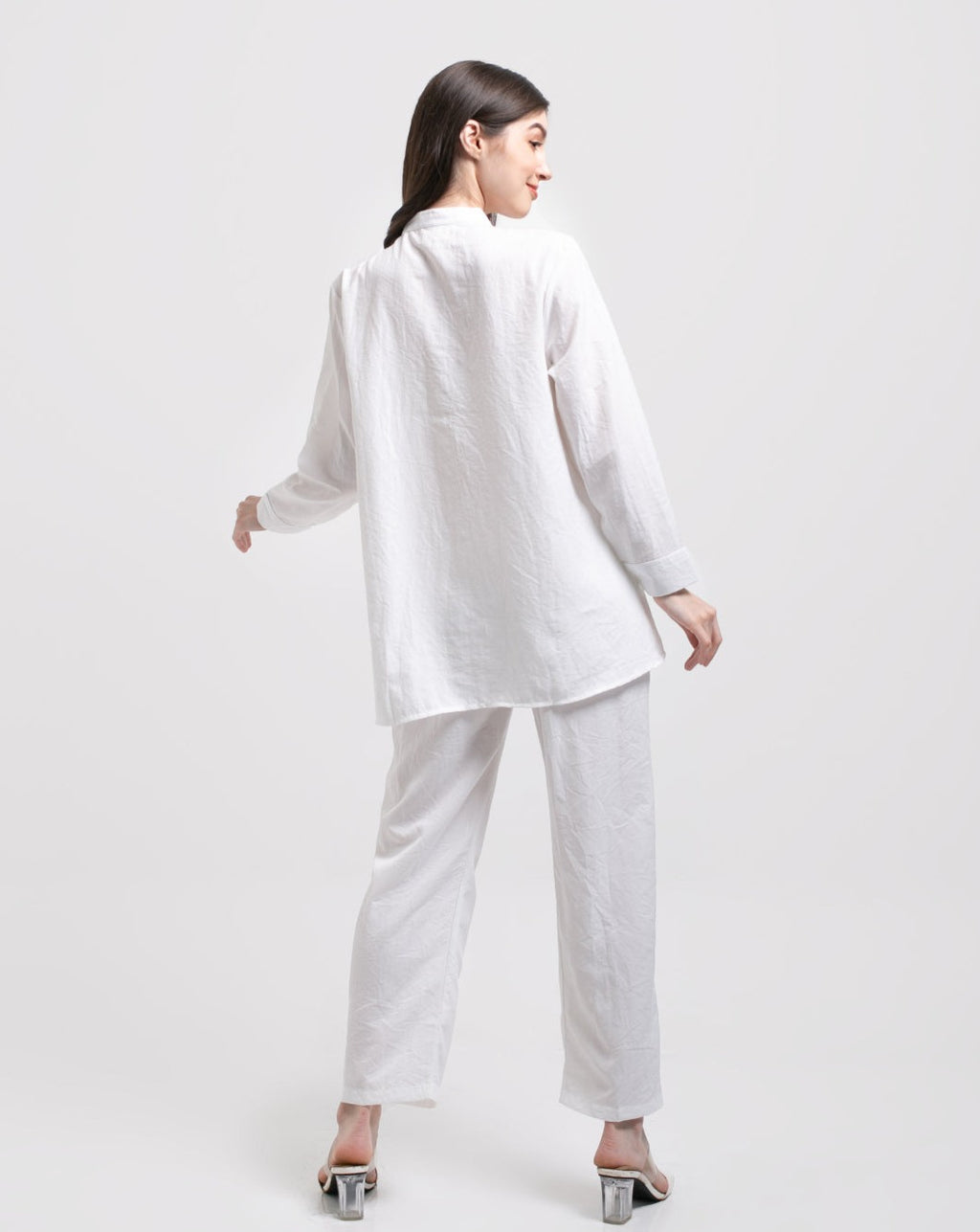 Cotton Set Oriel Blouse Byan Pants White